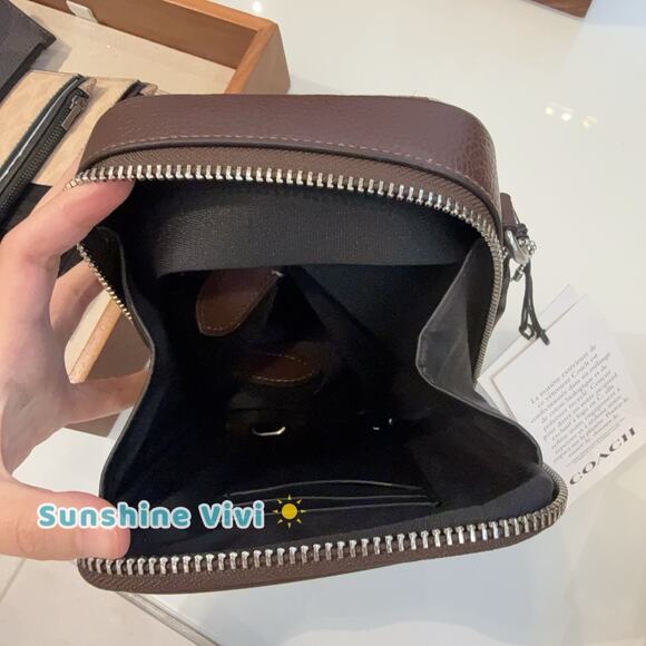 NWT Coach Men's Stanton Crossbody In Signature Jacquard Silver/Oak/Maple CH097 - Picture 4 of 9